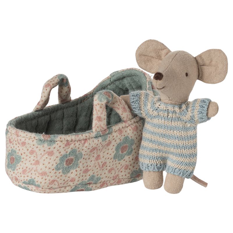 Baby Mouse in Carry Cot Blue